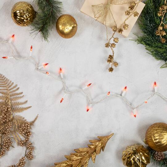 100ct. Mini Christmas String Lights with White Wire